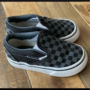 Grey black checkered vans toddler size 5.5